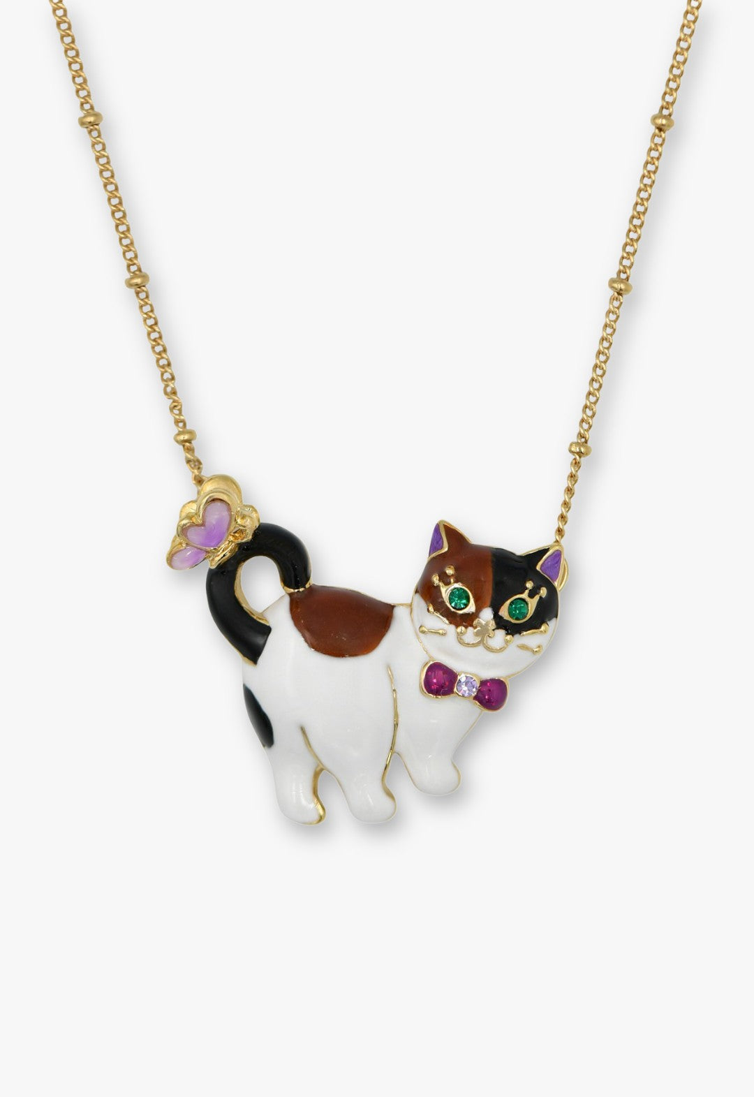 Anna Sui Calico Kitty Necklace - Gold