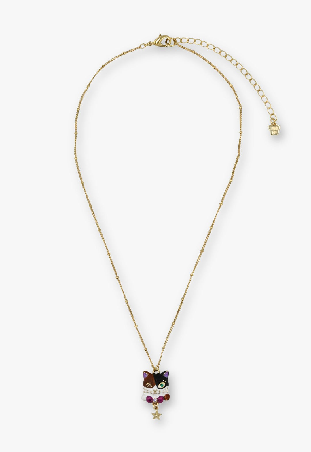Anna Sui Wink & Wish Calico Cat Necklace