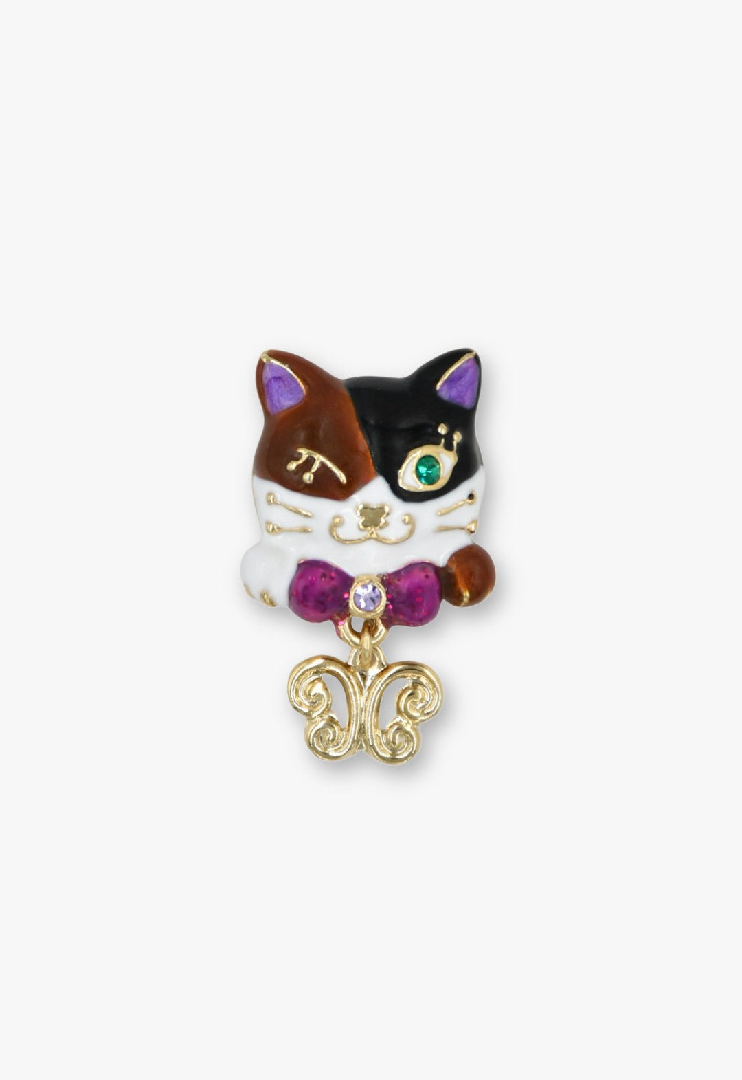 Anna Sui Wink & Wish Calico Cat Stud Earrings