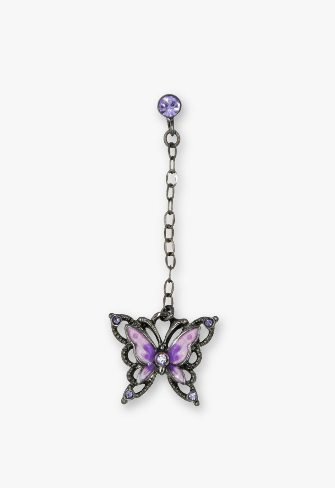 Anna Sui Dark Romance Butterfly Earrings - Gunmetal