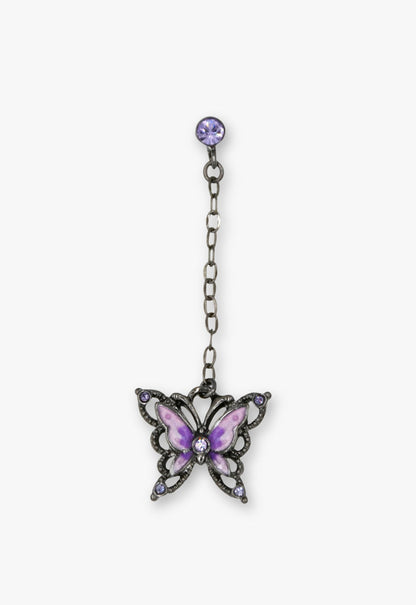 Anna Sui Dark Romance Butterfly Earrings - Gunmetal