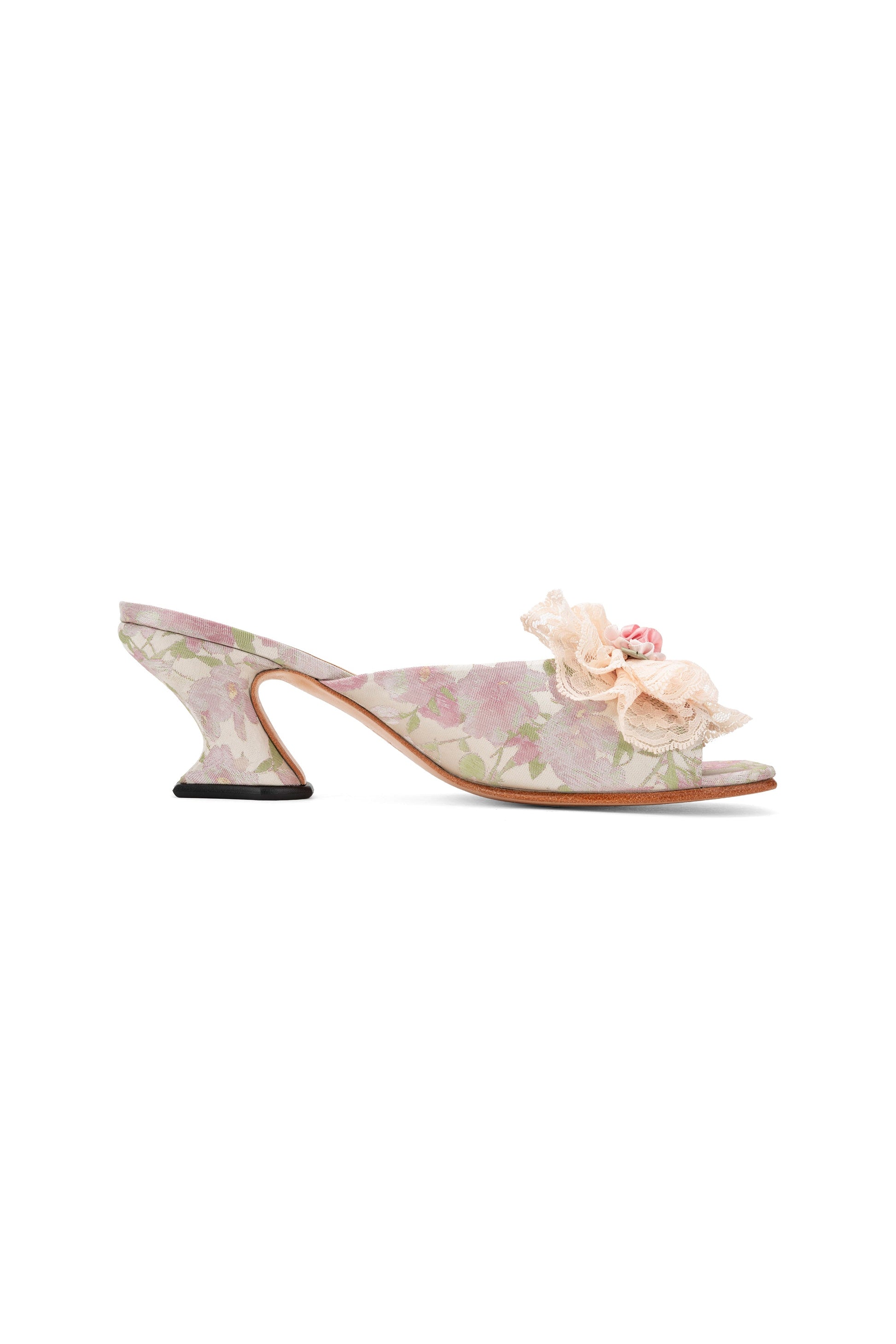 Anna Sui John Fluevog x Anna Sui Brocade Mules- Pink