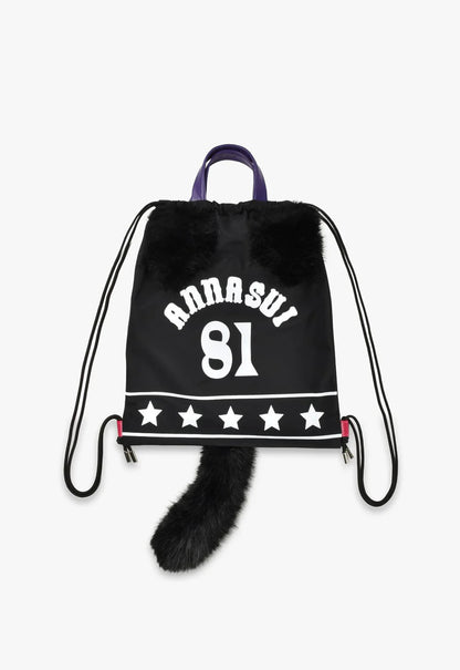 Anna Sui Black Cat Drawstring Bag
