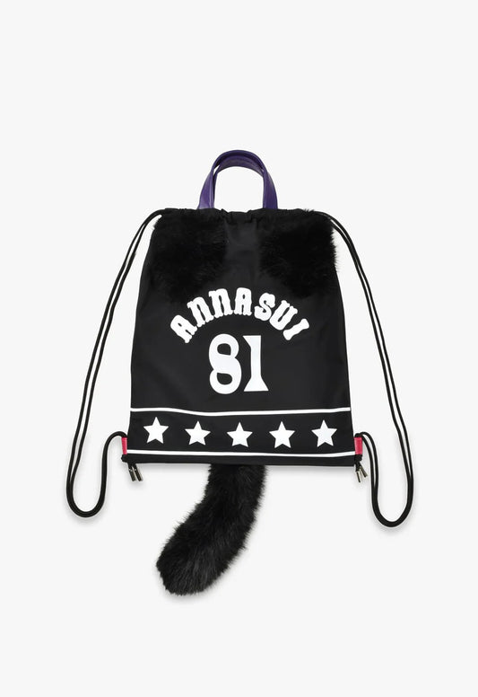 Anna Sui Black Cat Drawstring Bag