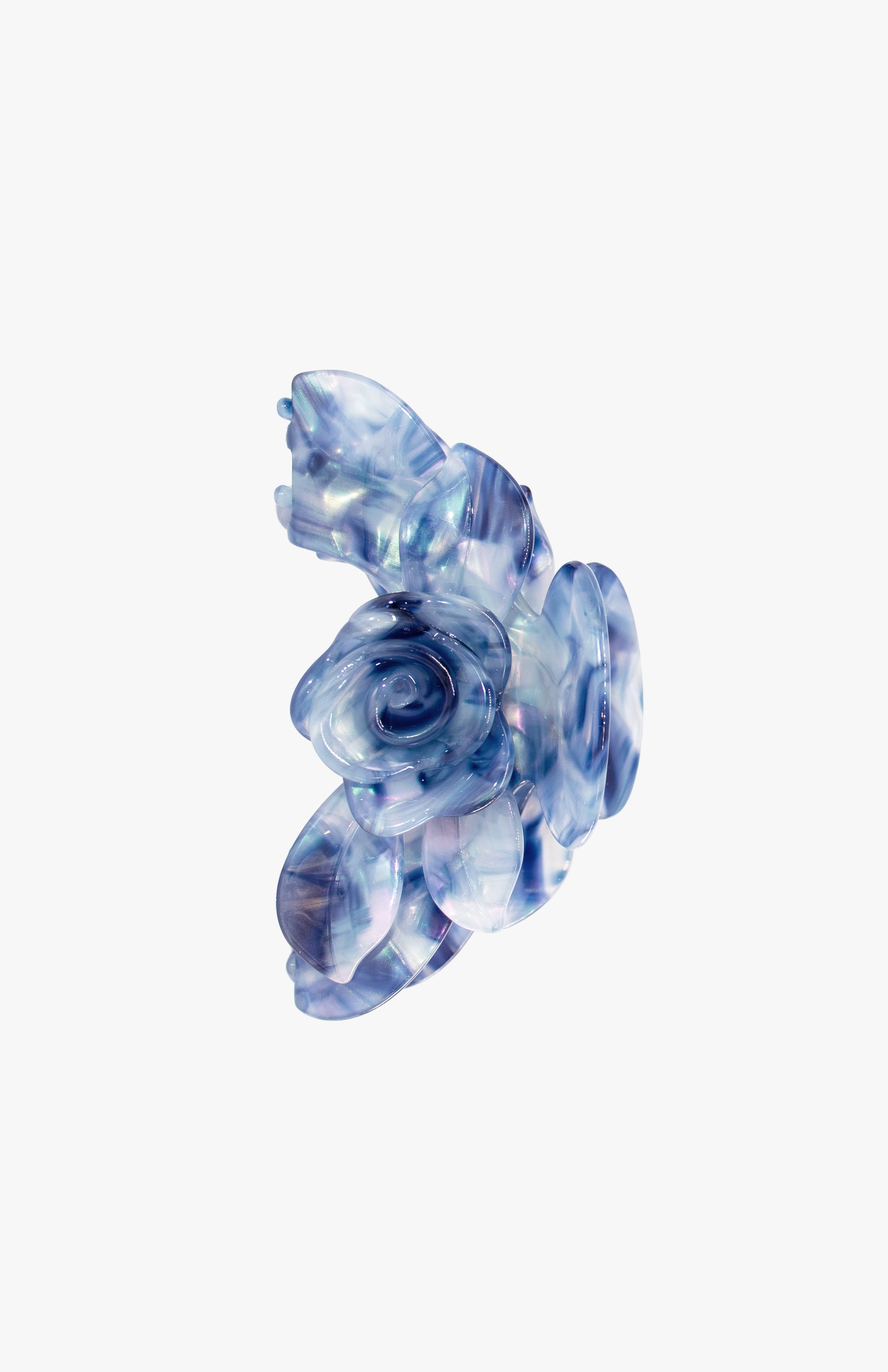 Anna Sui Rose Petal Bar Large Jaw Clip- Blue