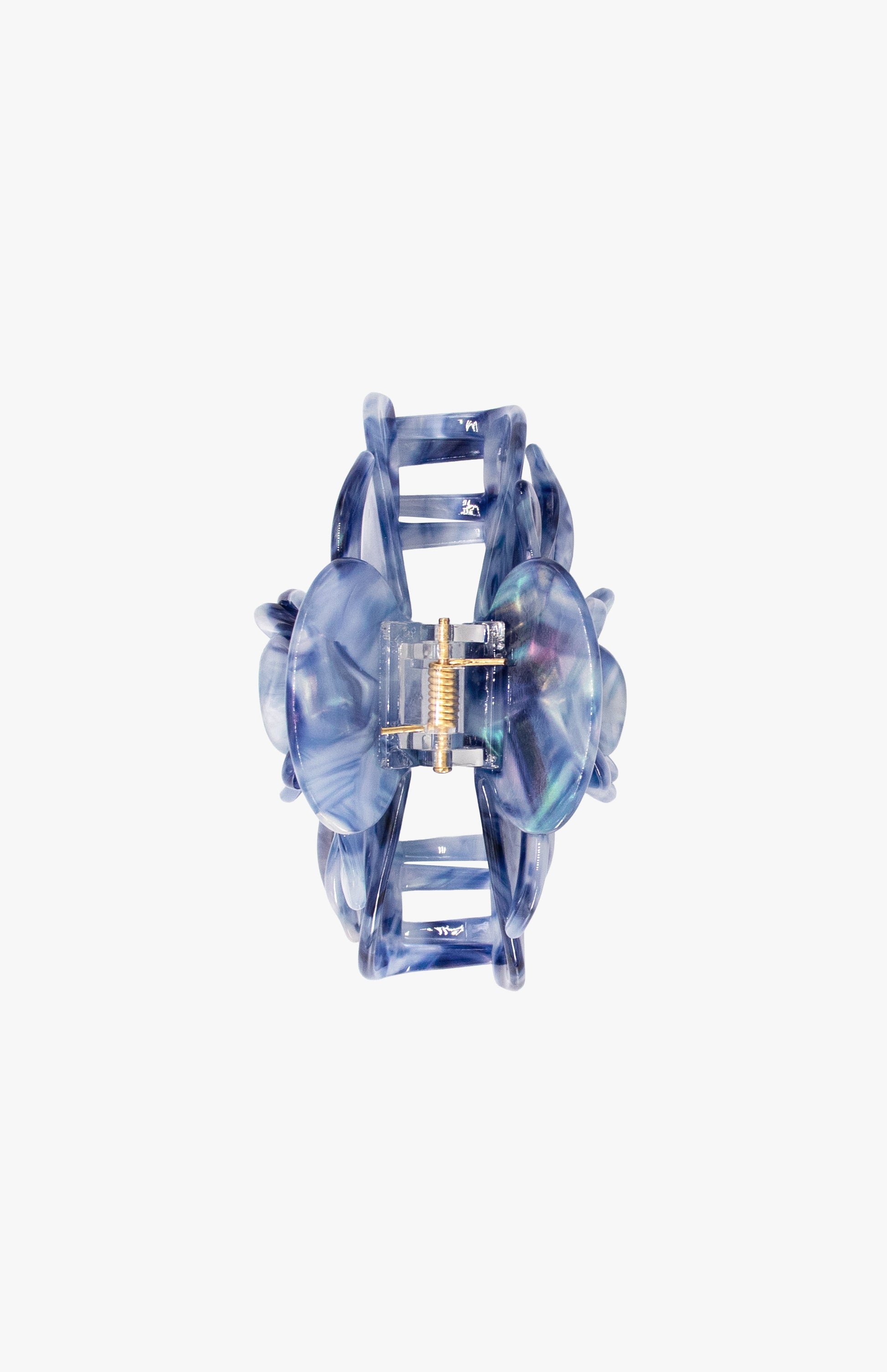 Anna Sui Rose Petal Bar Large Jaw Clip- Blue