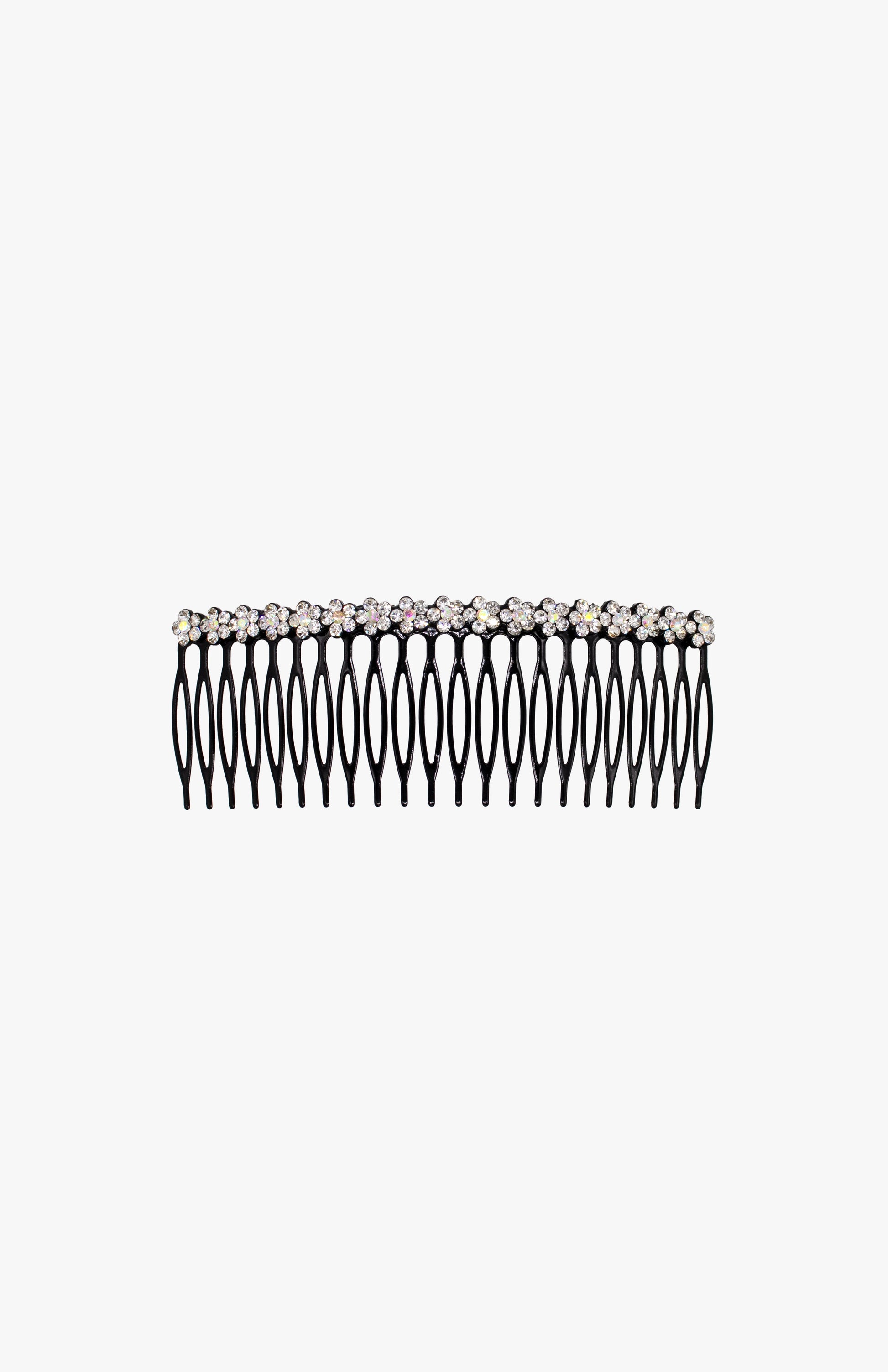 Anna Sui Swarovski Jeweled Flower Comb- Silver