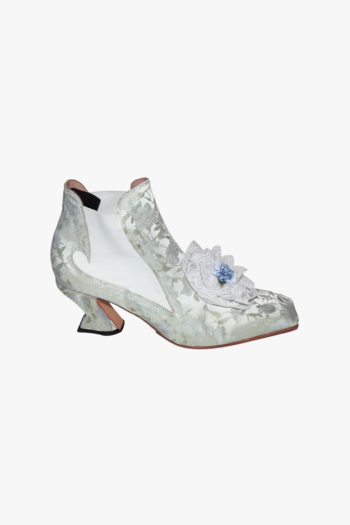Anna Sui John Fluevog x Anna Sui Brocade Boots- Sky Blue (Sample)