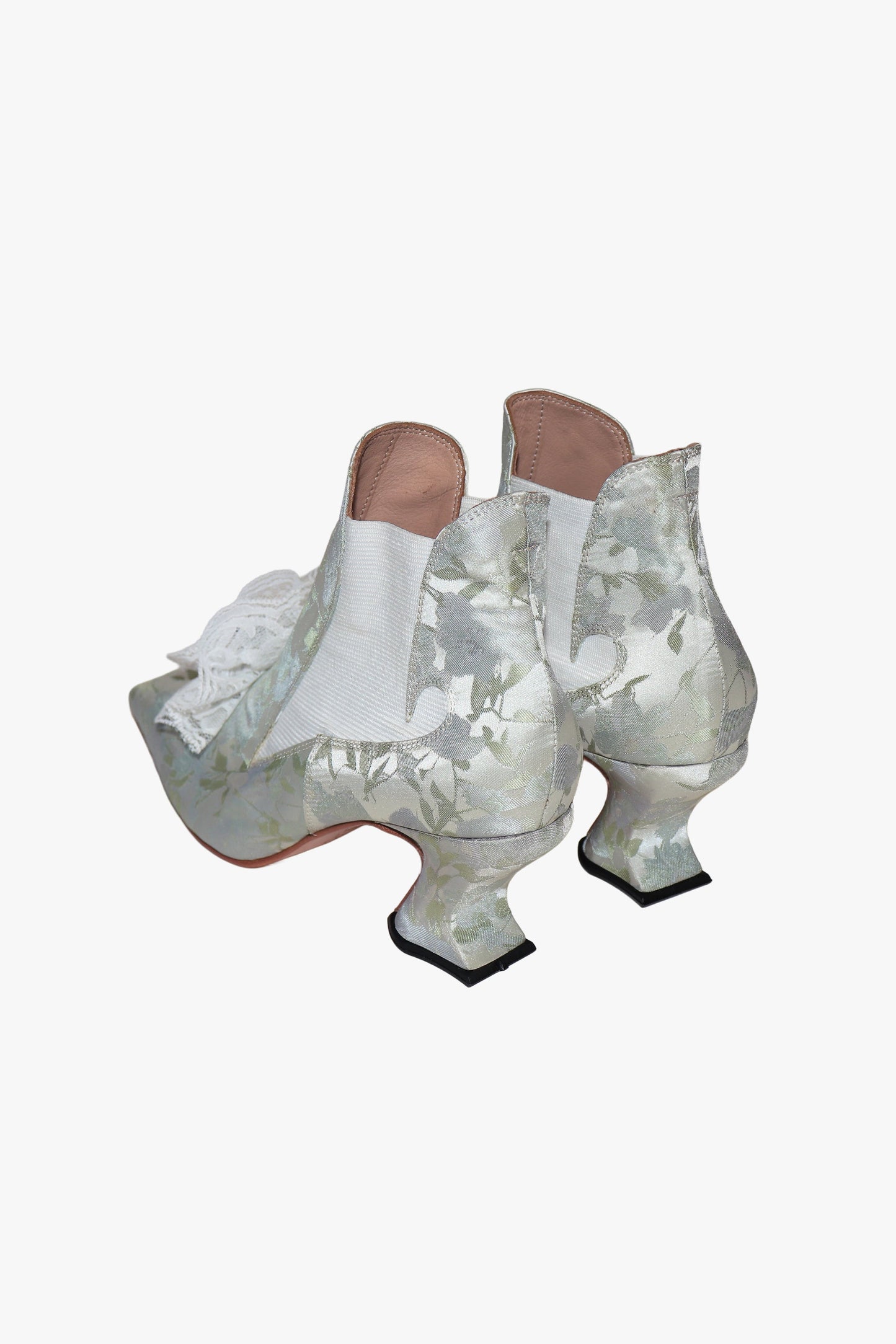 Anna Sui John Fluevog x Anna Sui Brocade Boots- Sky Blue (Sample)