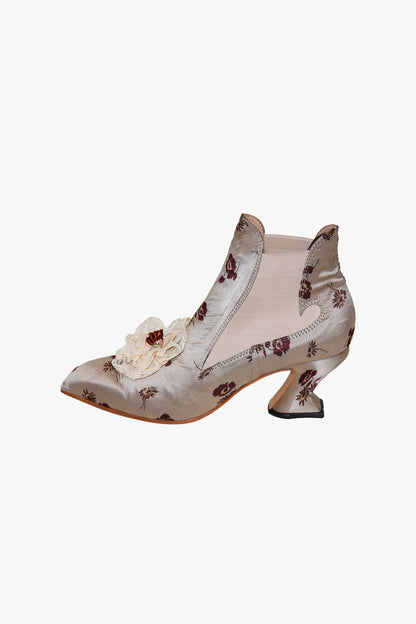 Anna Sui John Fluevog x Anna Sui Brocade Boots- Crimson (Sample)