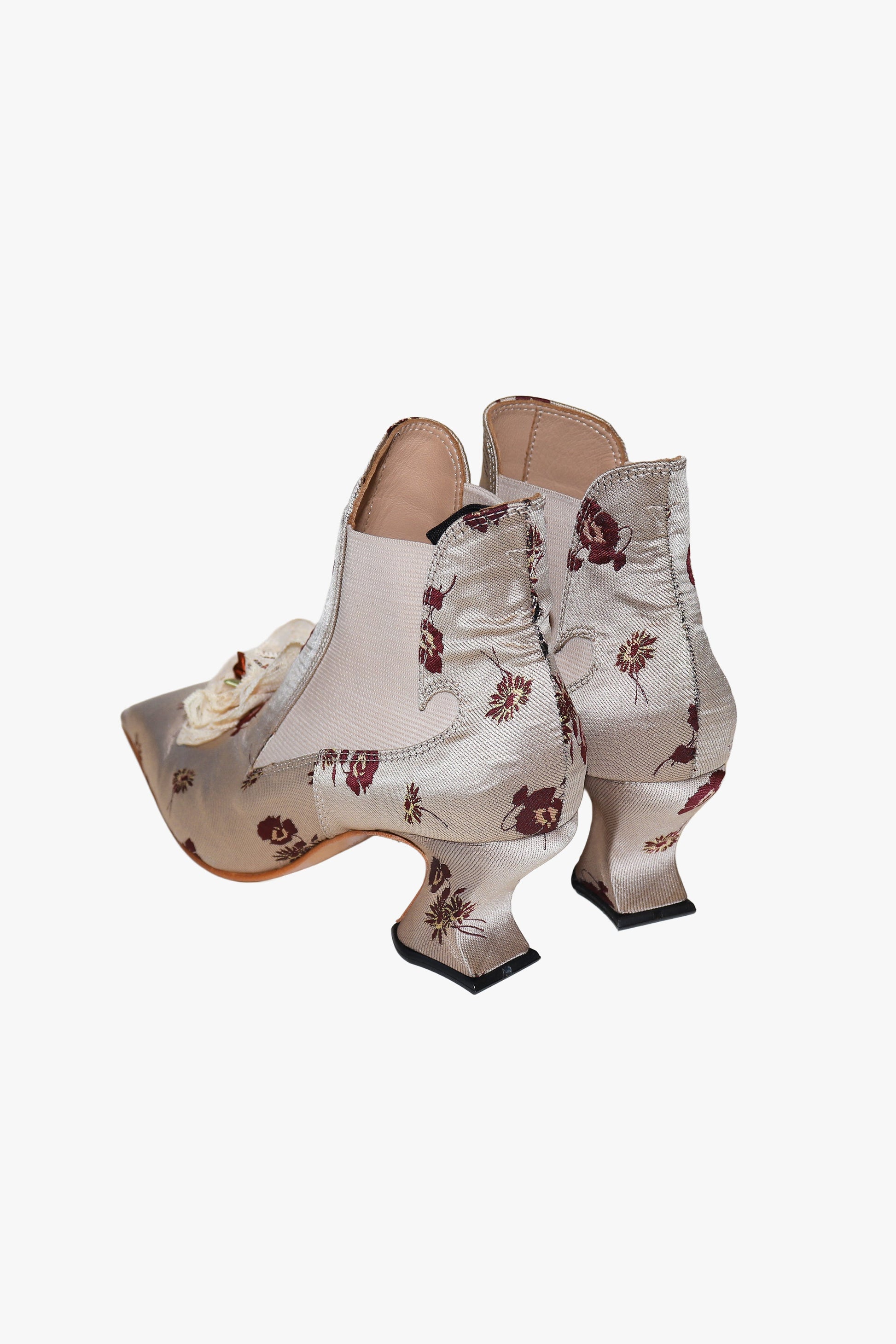 Anna Sui John Fluevog x Anna Sui Brocade Boots- Crimson (Sample)