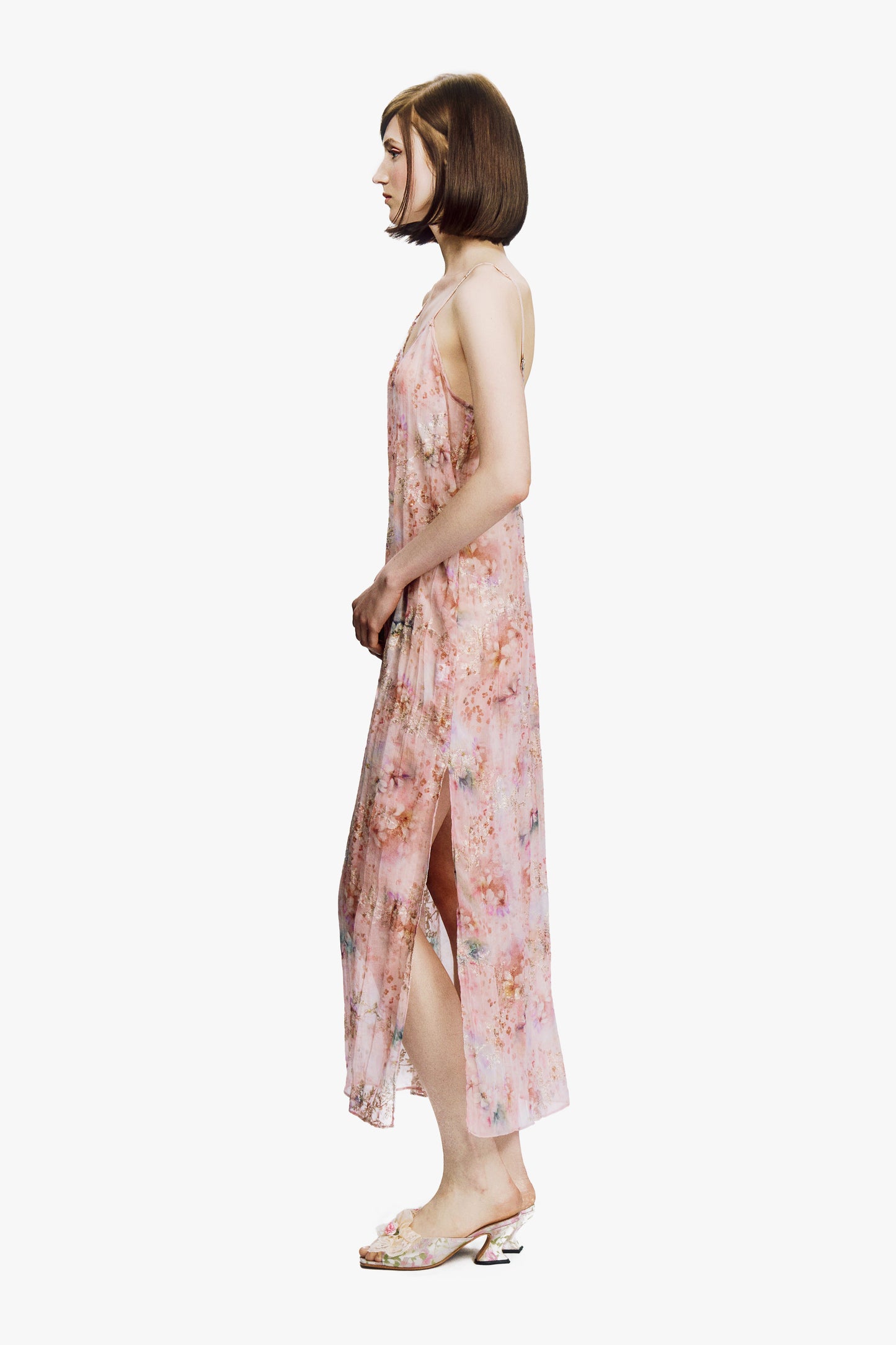 Anna Sui Oasis Blooms Slip Dress- Blush