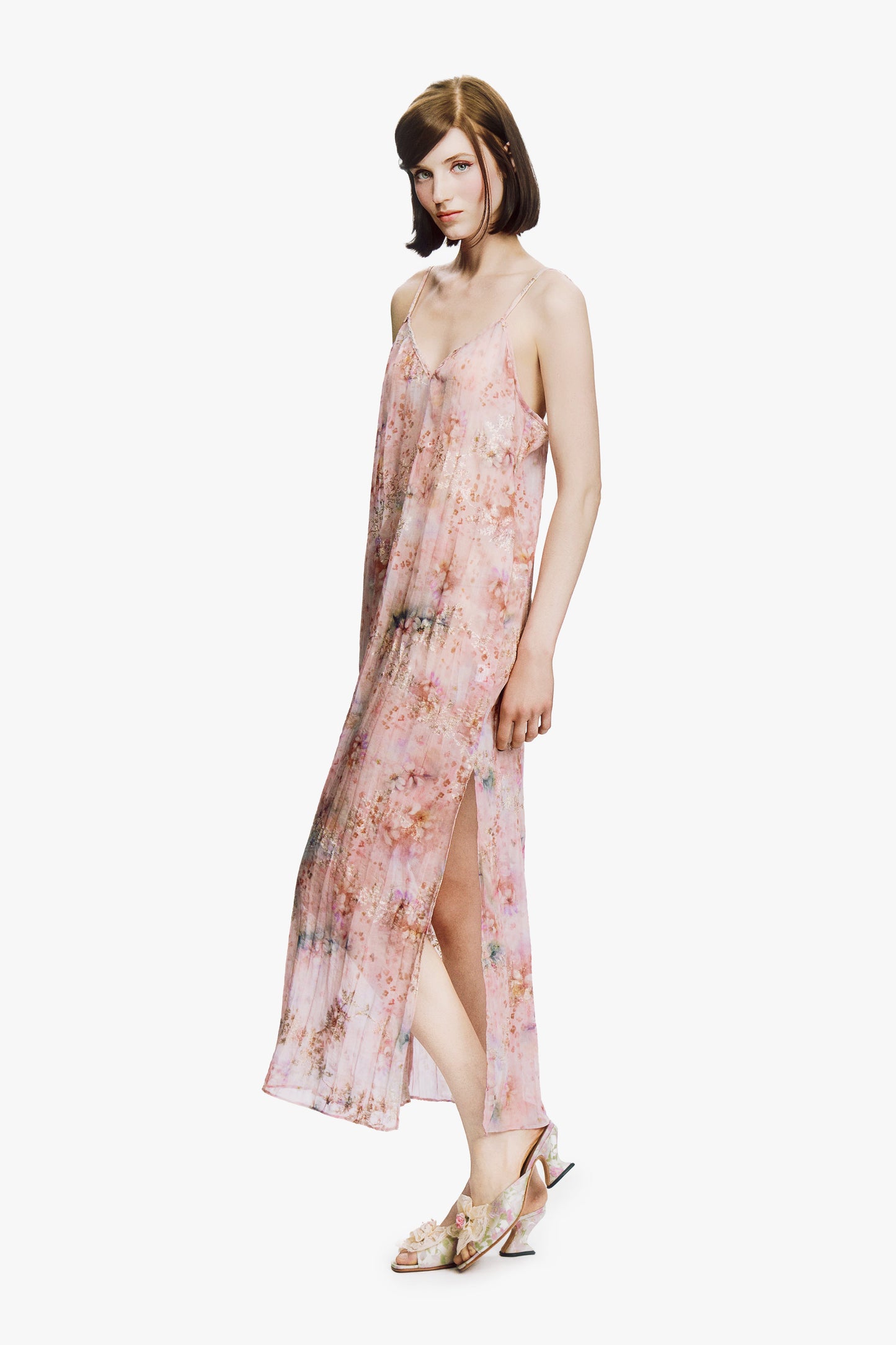 Anna Sui Oasis Blooms Slip Dress- Blush