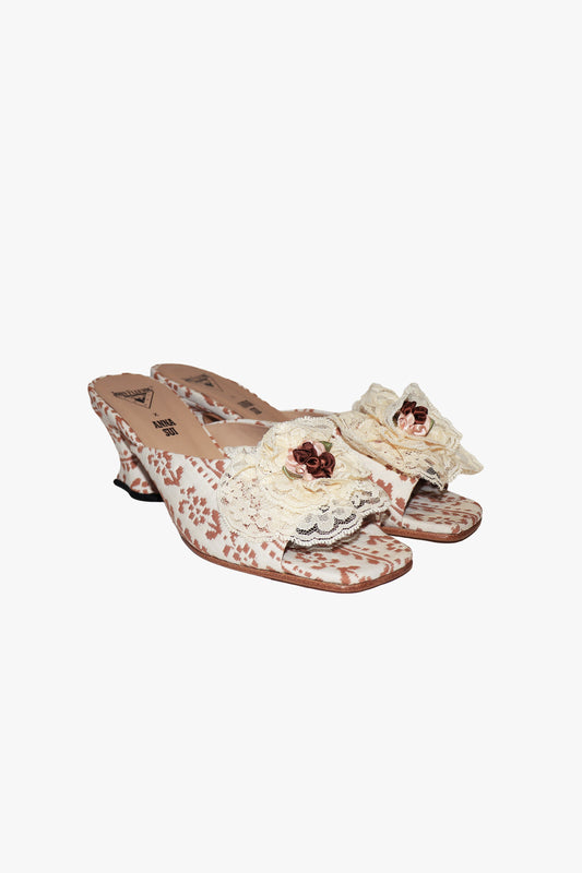 Anna Sui John Fluevog x Anna Sui Brocade Mule Sienna (Sample)