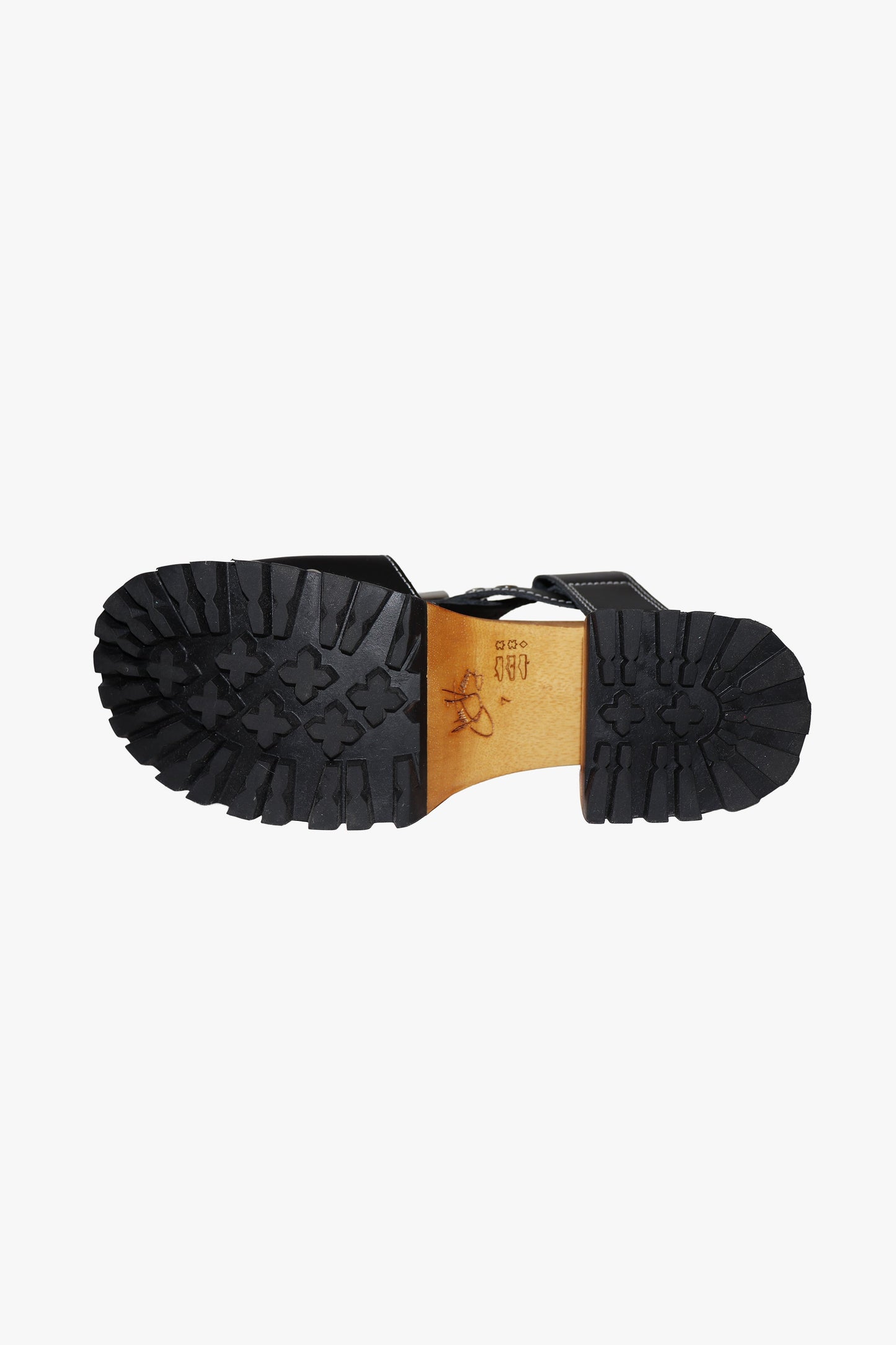 Anna Sui John Fluevog x Anna Sui Clog Sandals - Black and Wood (Sample)