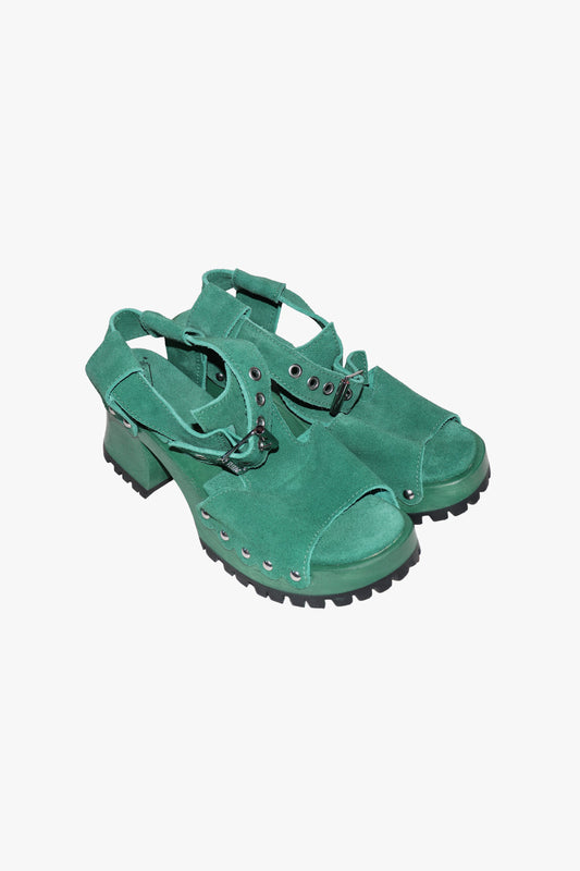 Anna Sui John Fluevog x Anna Sui Clog Sandals - Green (Sample)