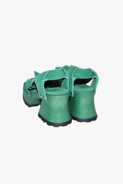Anna Sui John Fluevog x Anna Sui Clog Sandals - Green (Sample)