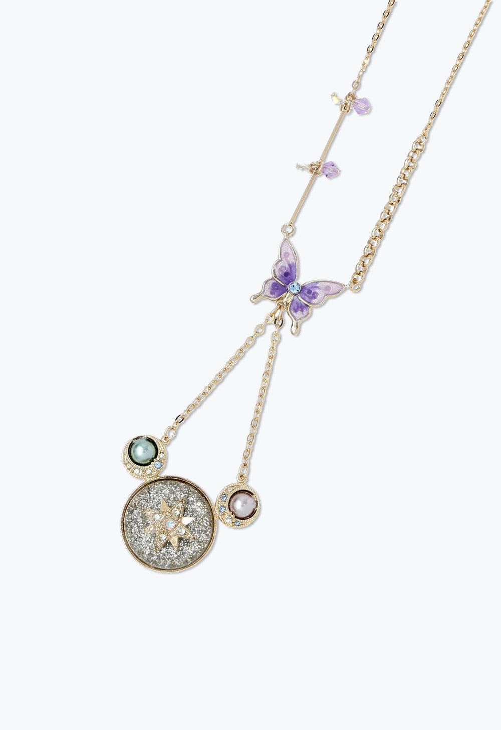 Anna Sui Butterfly Crescent Necklace
