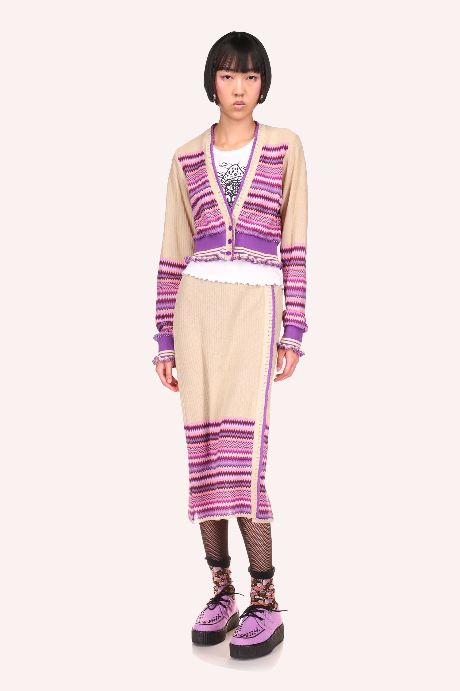 Anna Sui Tonal Zigzag Skirt