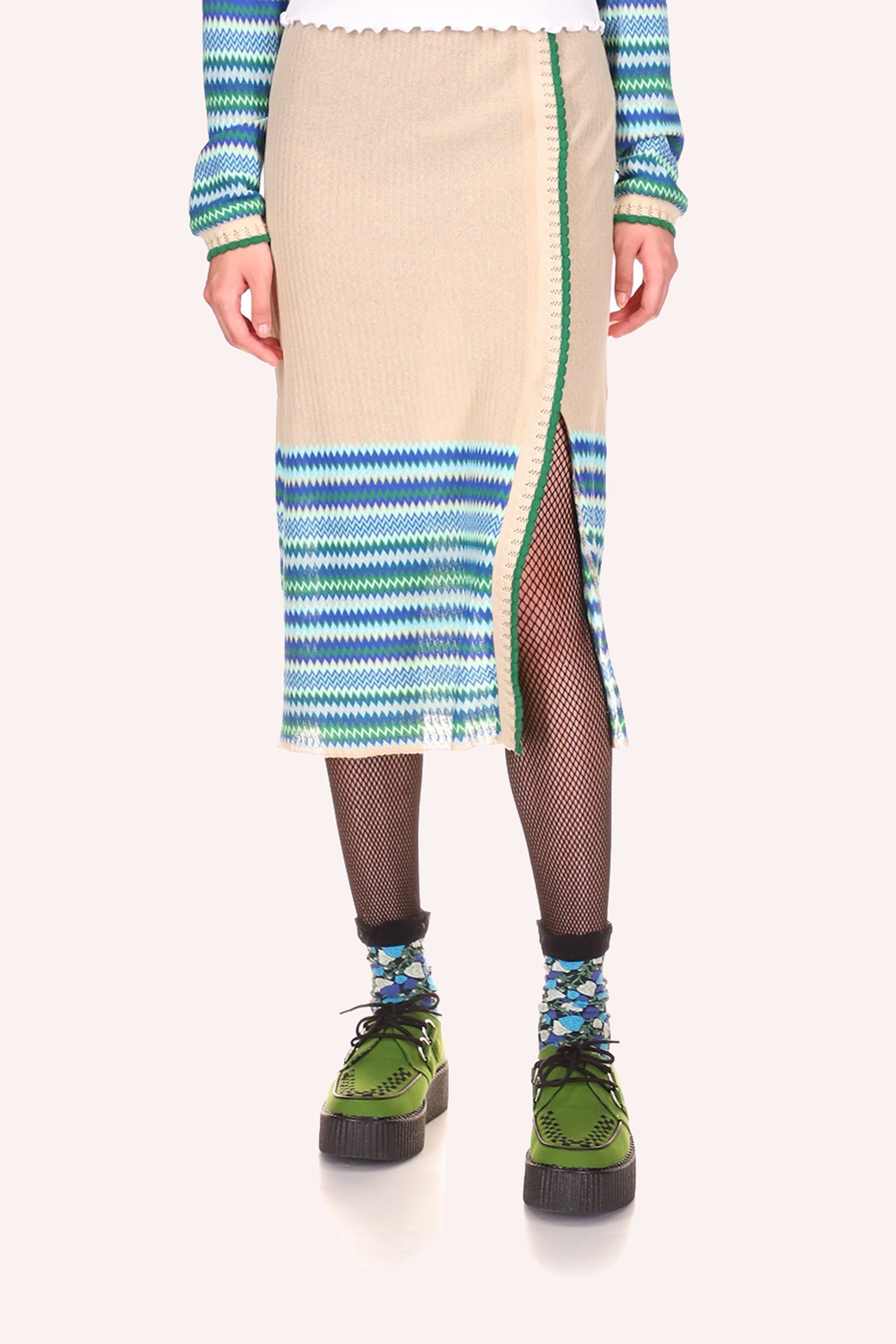 Anna Sui Tonal Zigzag Skirt