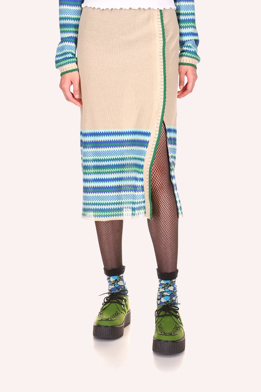 Anna Sui Tonal Zigzag Skirt