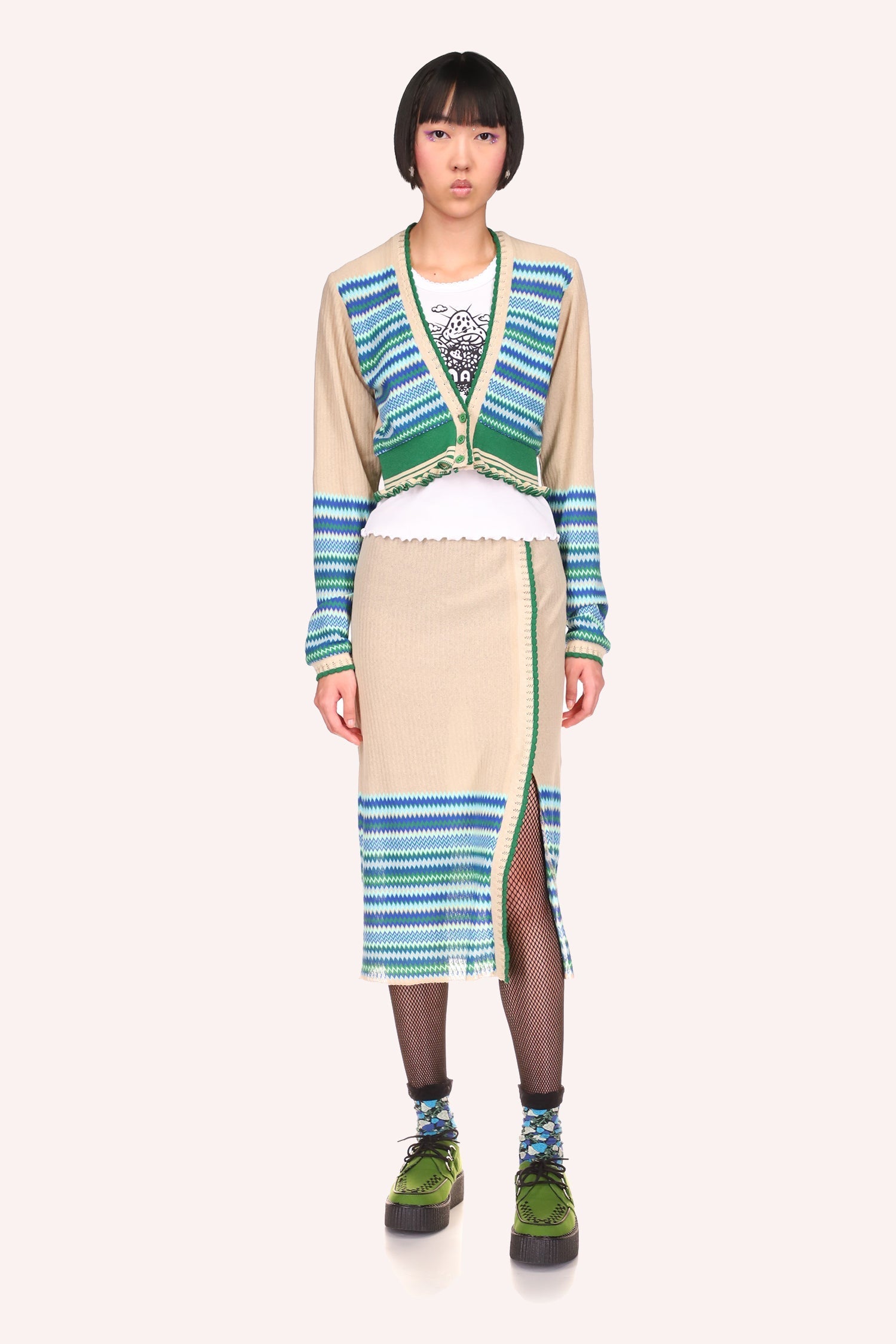 Anna Sui Tonal Zigzag Skirt