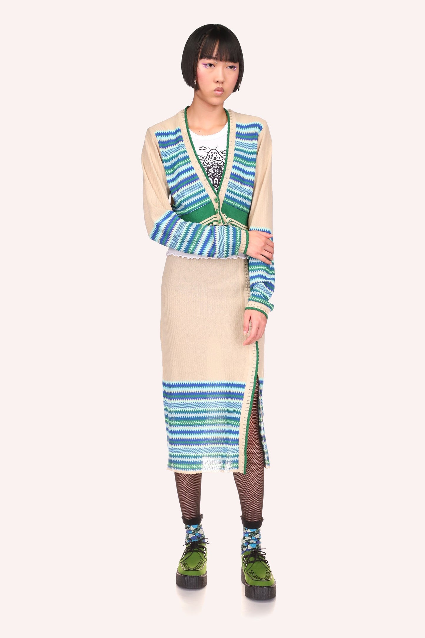 Anna Sui Tonal Zigzag Skirt