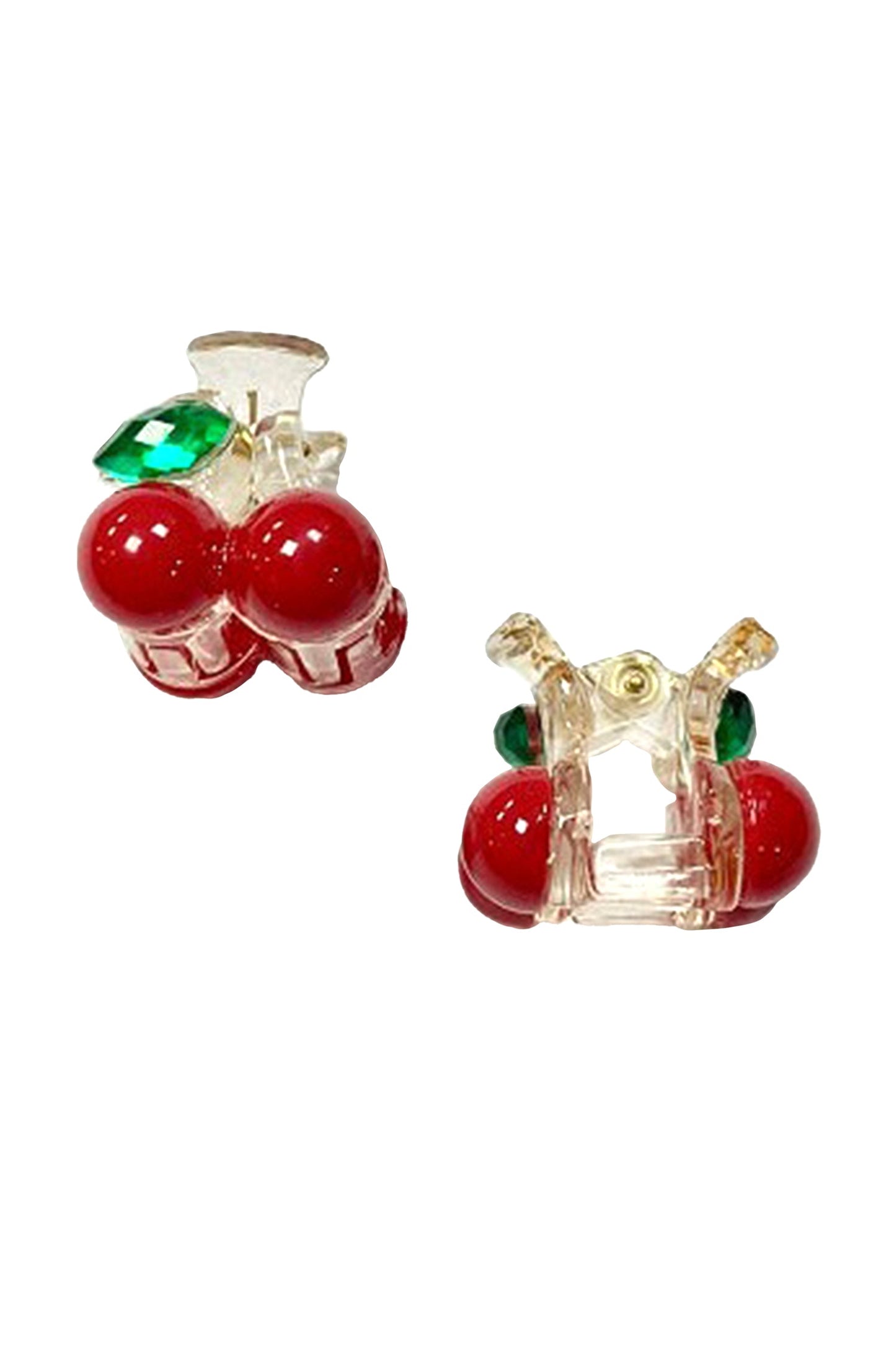 Anna Sui Baby Cherry Jaw Clip Pair Red Clear