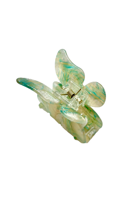 Anna Sui Medium Gemstone Butterfly Jaw Clip - Verde Mare