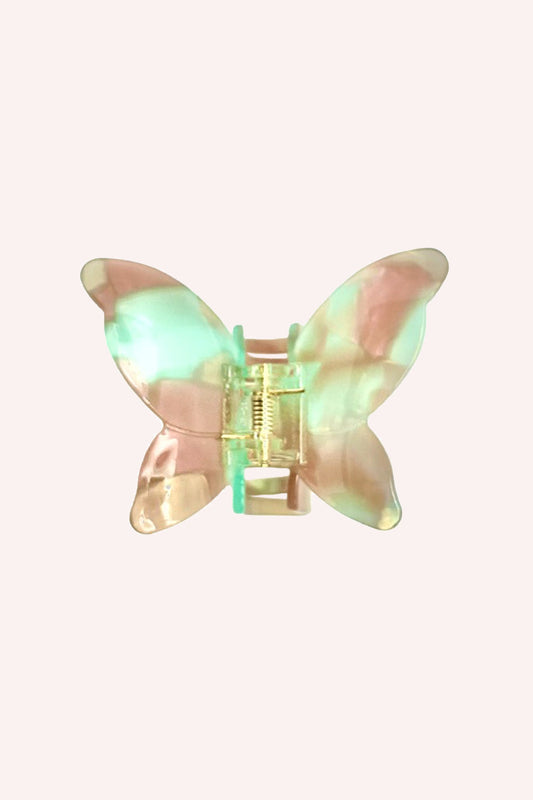 Anna Sui Large Gemstone Butterfly Jaw Clip - Minty-Sand