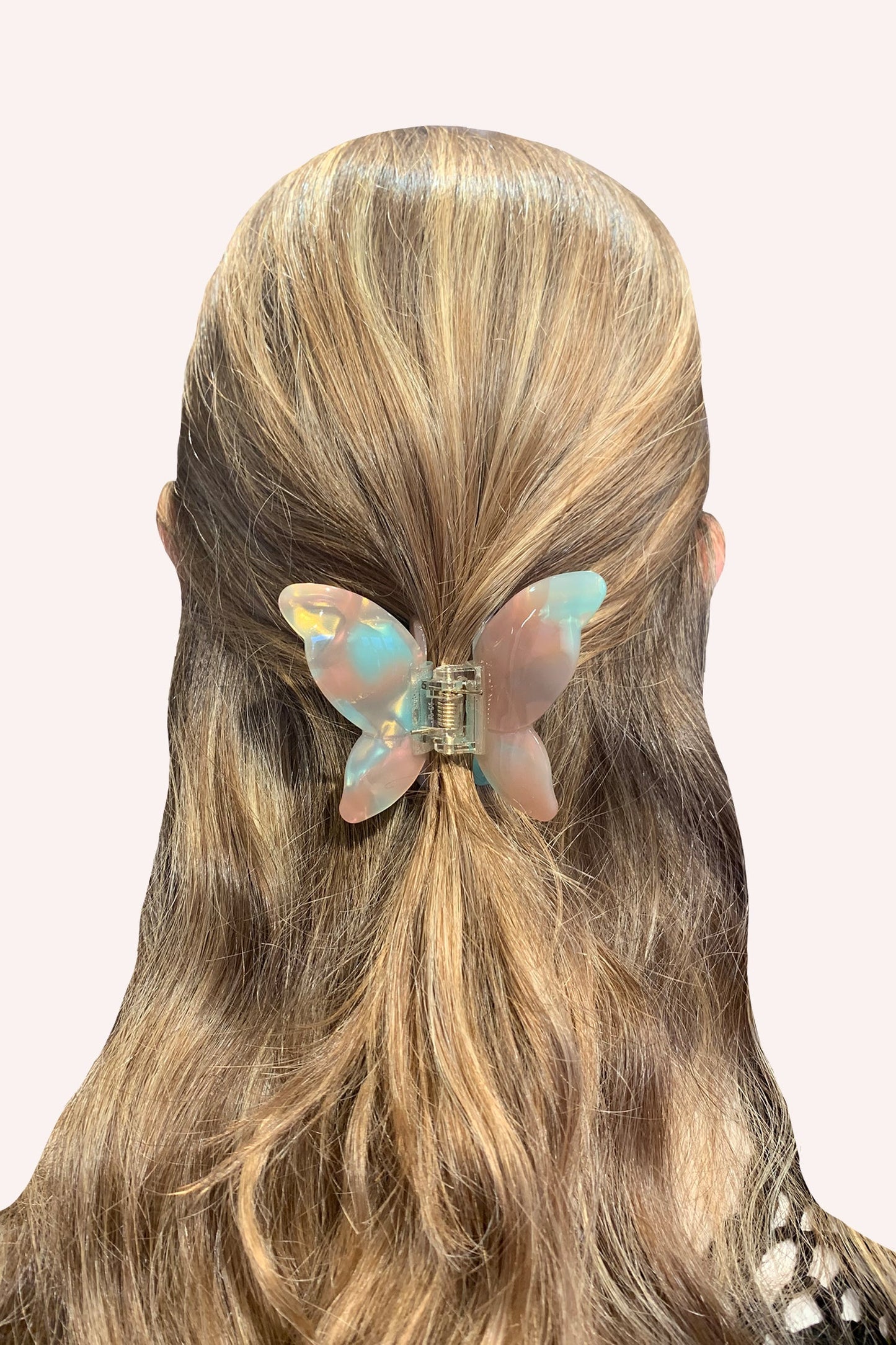 Anna Sui Large Gemstone Butterfly Jaw Clip - Minty-Sand