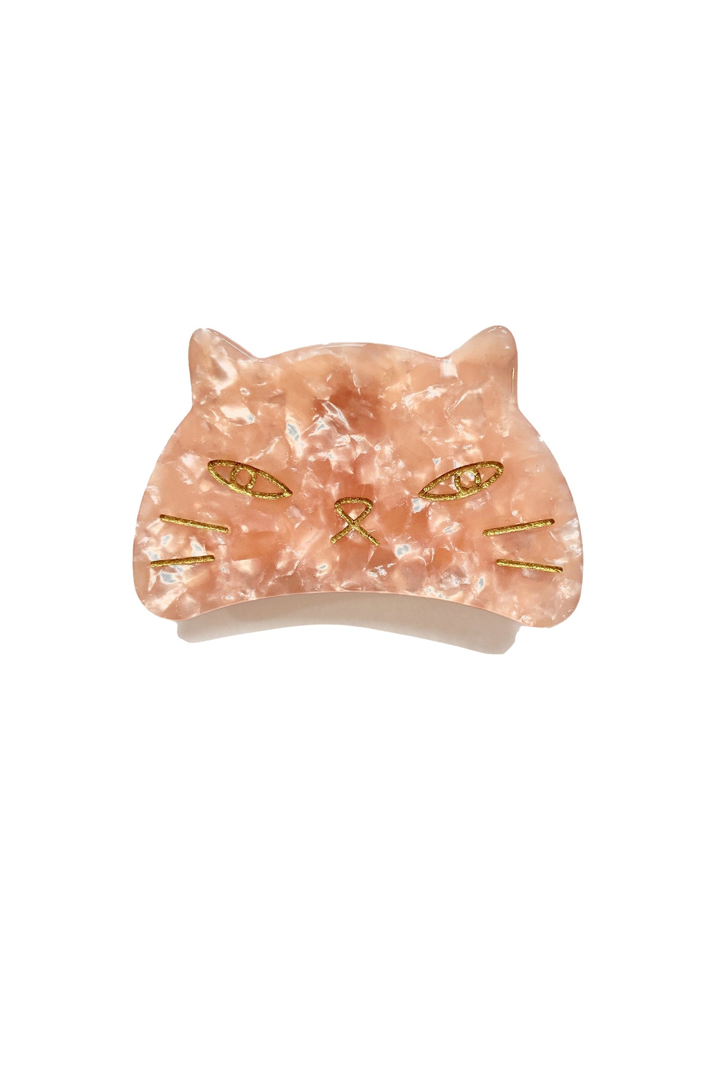 Anna Sui Etched Large Cat Jaw Clip Rose Quartz