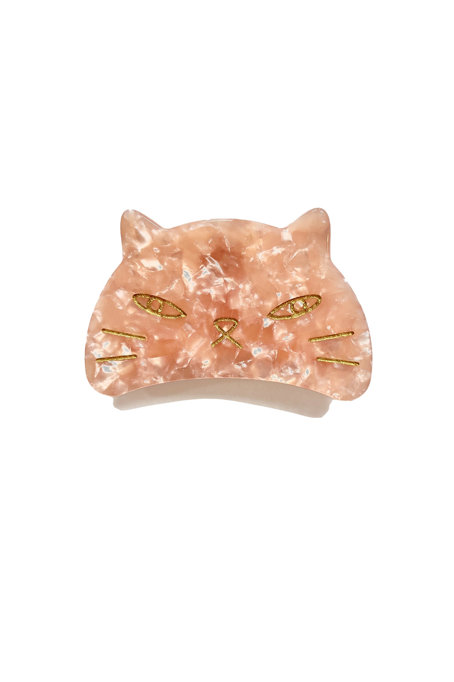 Anna Sui Etched Large Cat Jaw Clip Rose Quartz