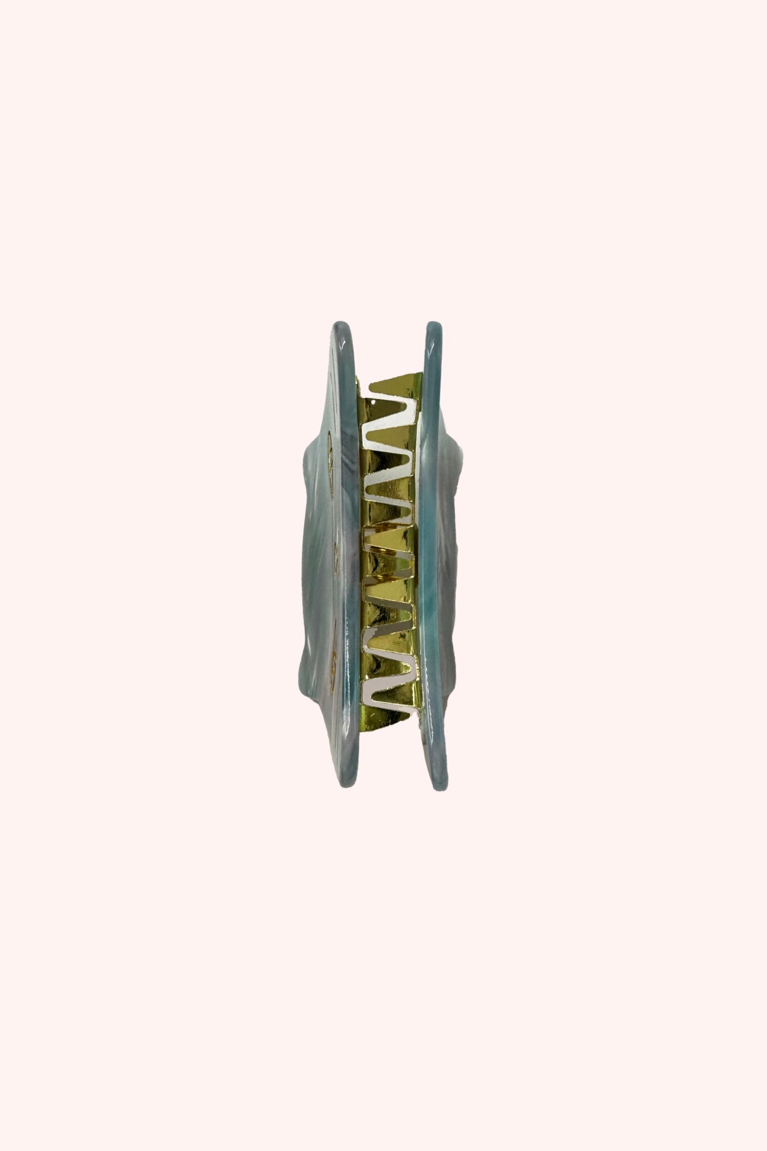 Anna Sui Etched Large Cat Jaw Clip Sky Blue
