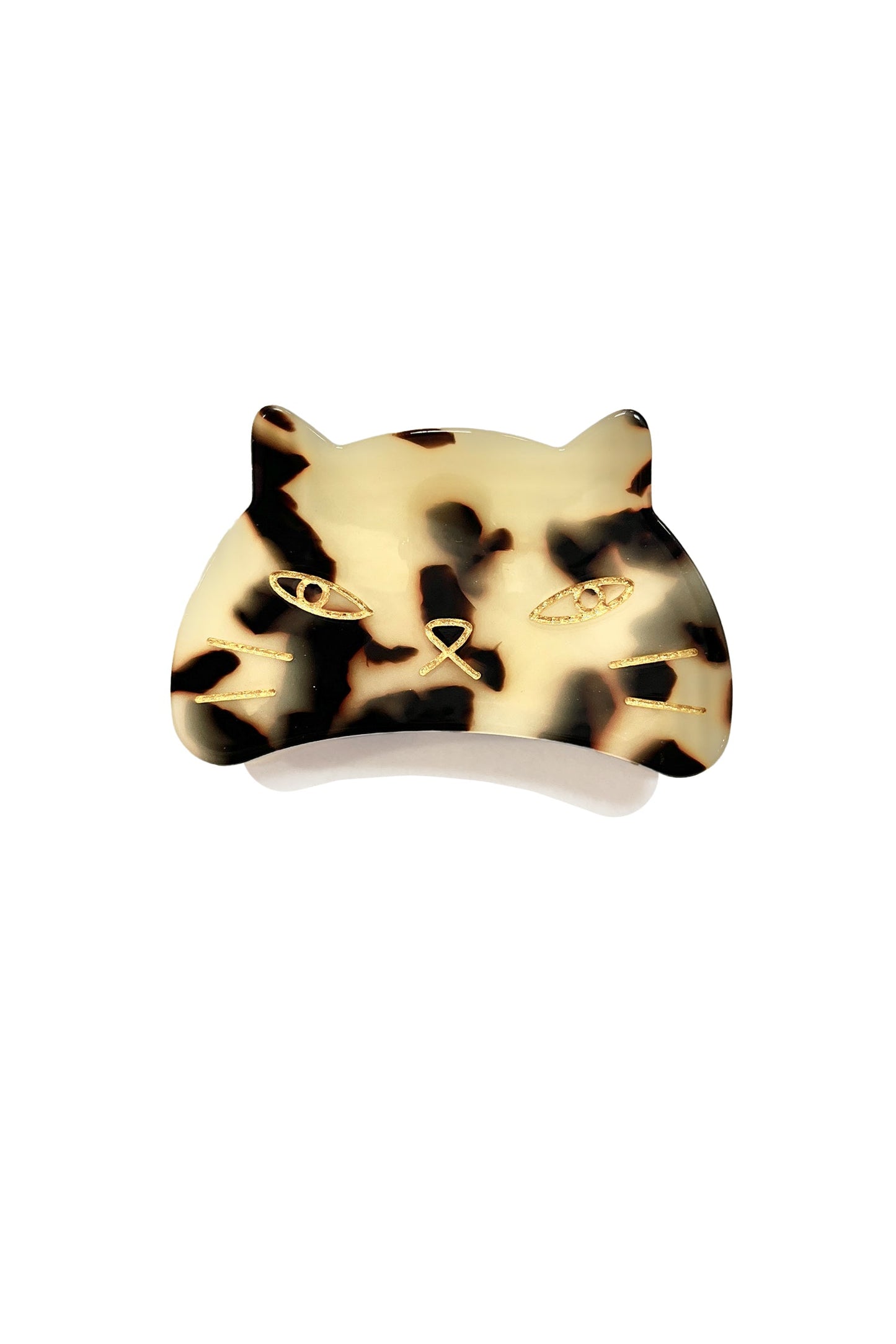 Anna Sui Etched Large Cat Jaw Clip White Tokyo