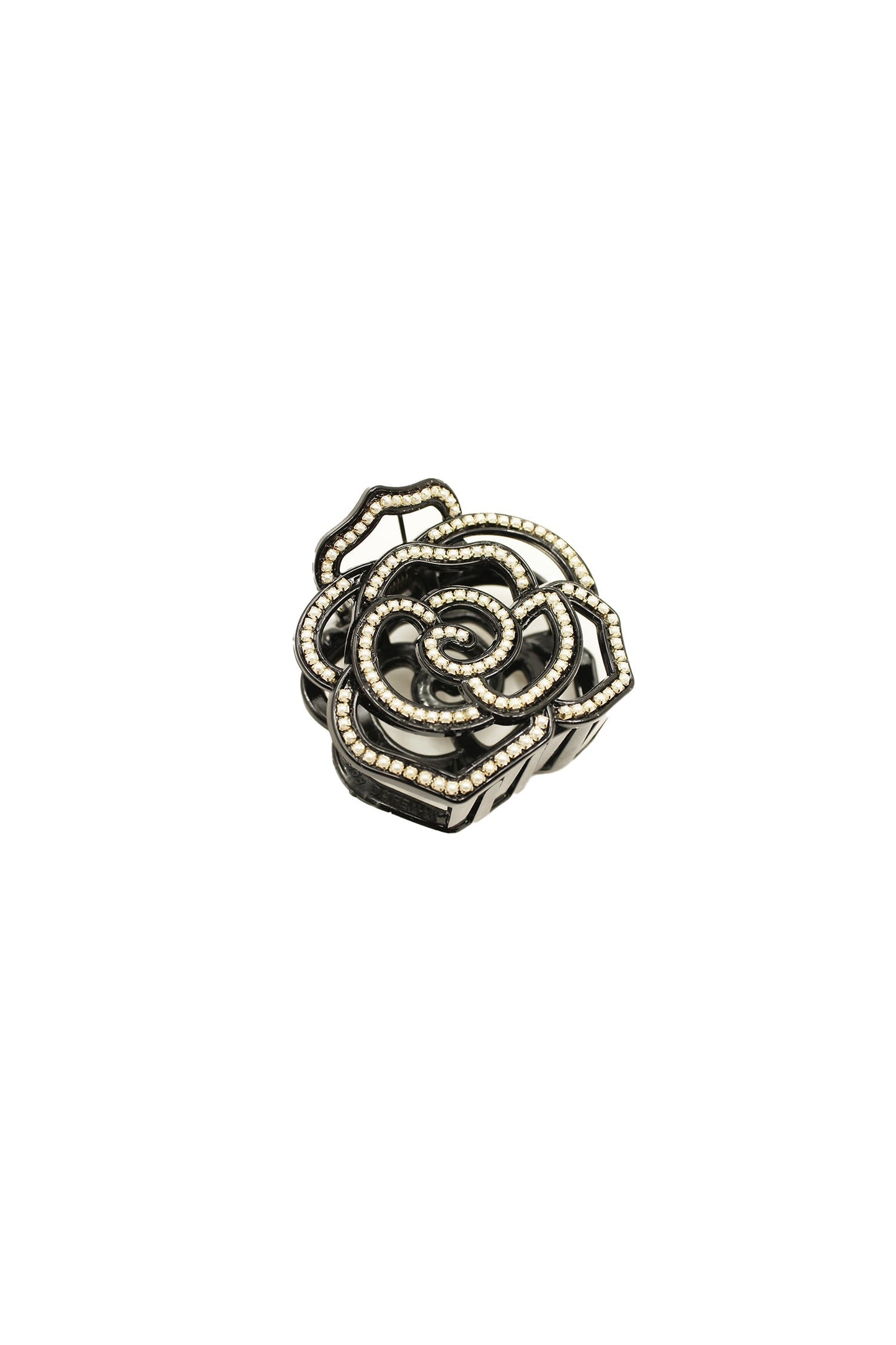 Anna Sui Large Vera Cut Out Flower Jaw Clip - Black