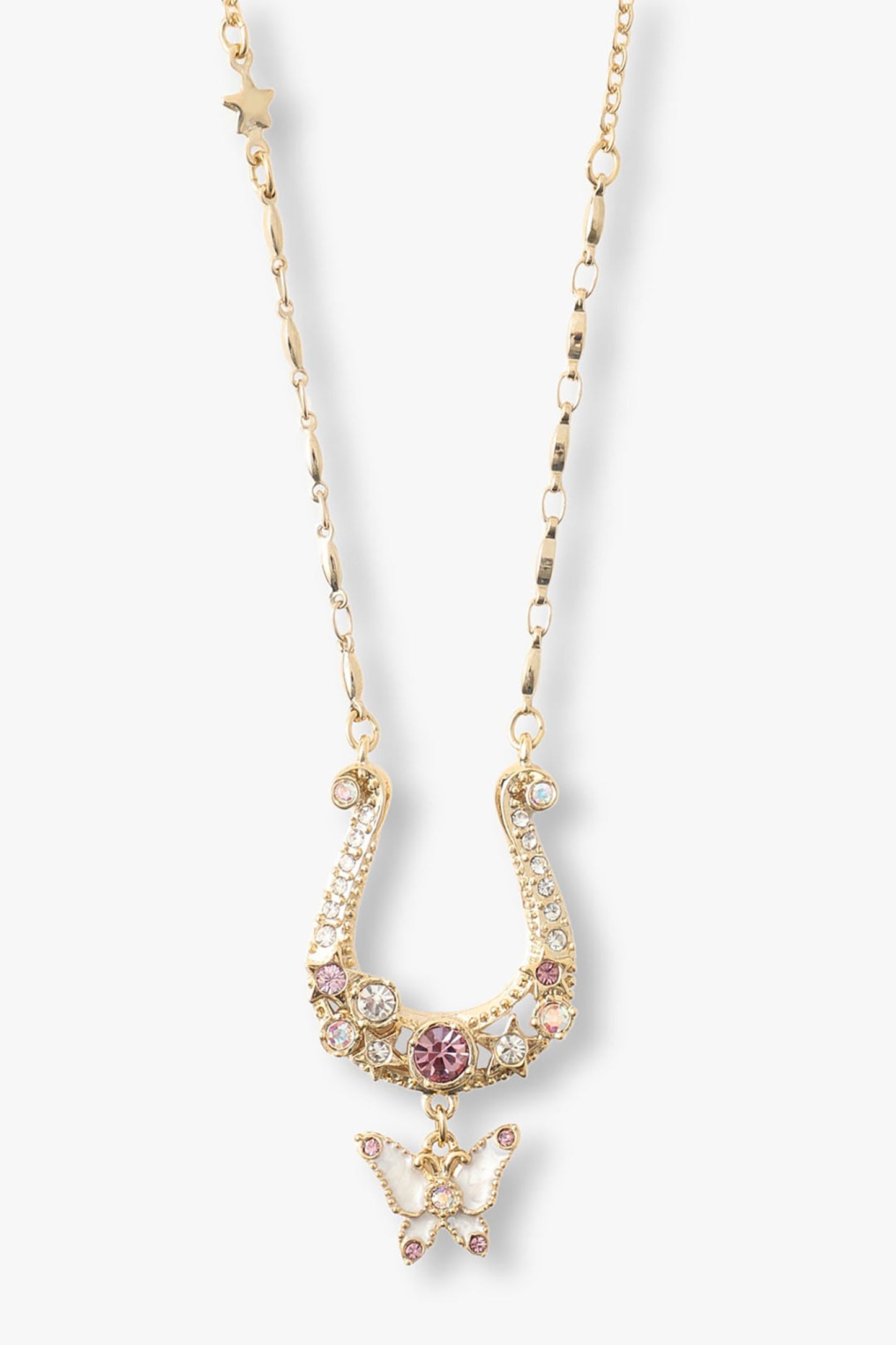 Anna Sui Lucky Horseshoe Charm Necklace - Gold