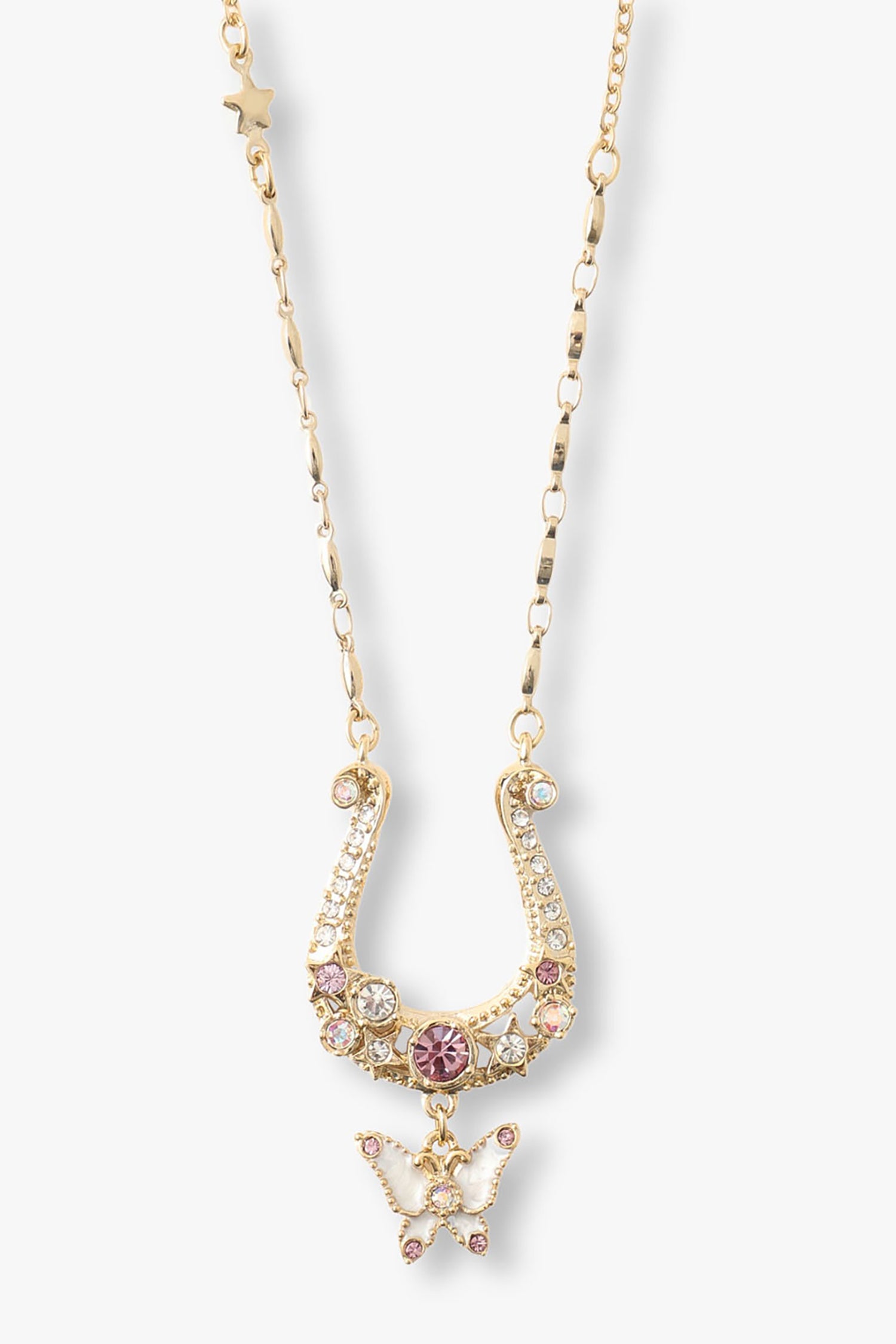 Anna Sui Lucky Horseshoe Charm Necklace - Gold