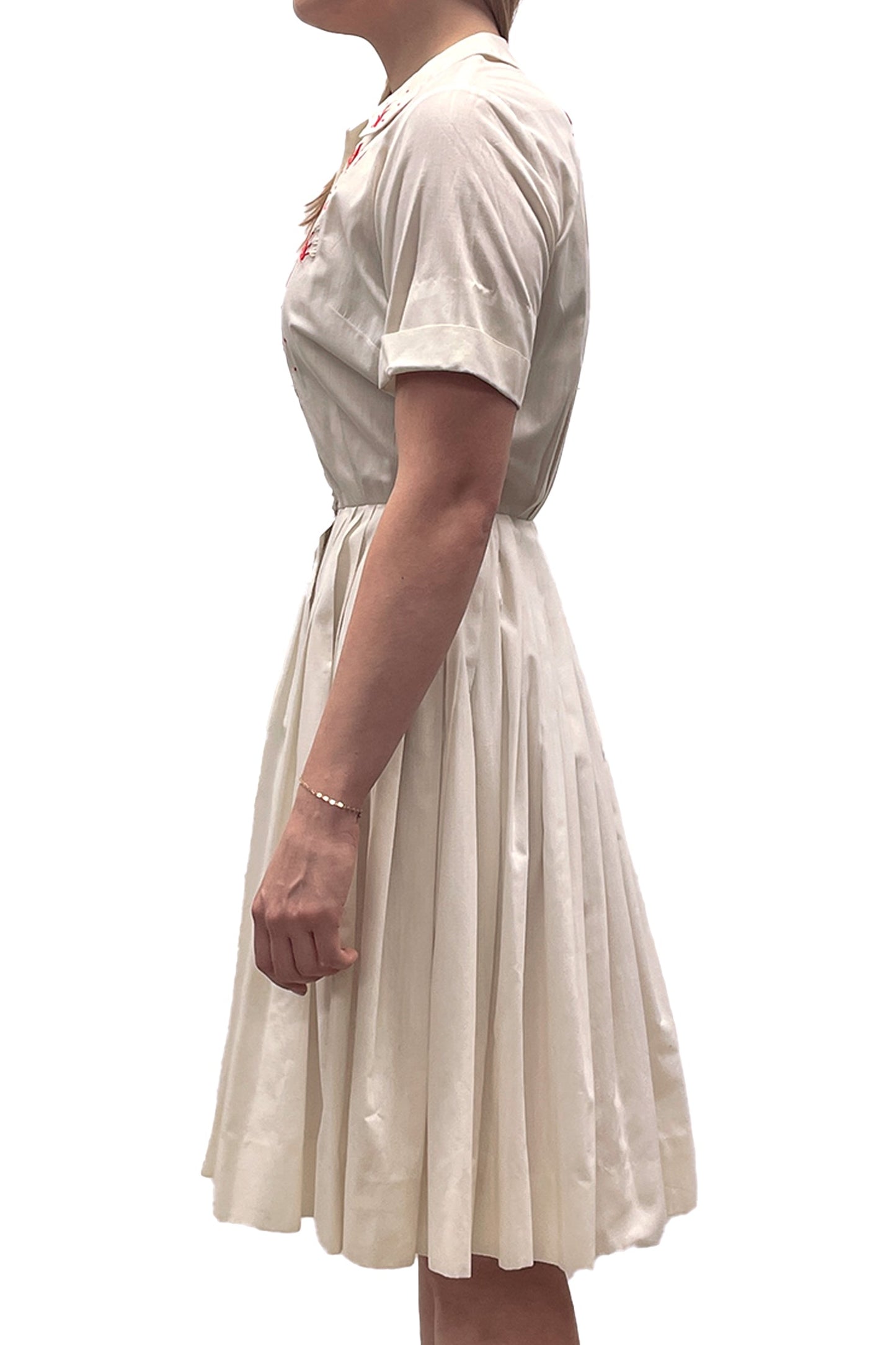 Anna Sui Vintage Peck + Peck Collared A-line Pleated Dress