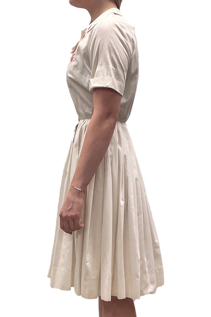 Anna Sui Vintage Peck + Peck Collared A-line Pleated Dress