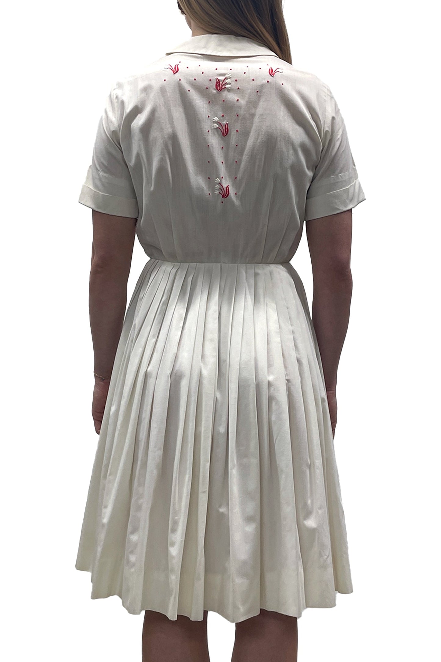 Anna Sui Vintage Peck + Peck Collared A-line Pleated Dress