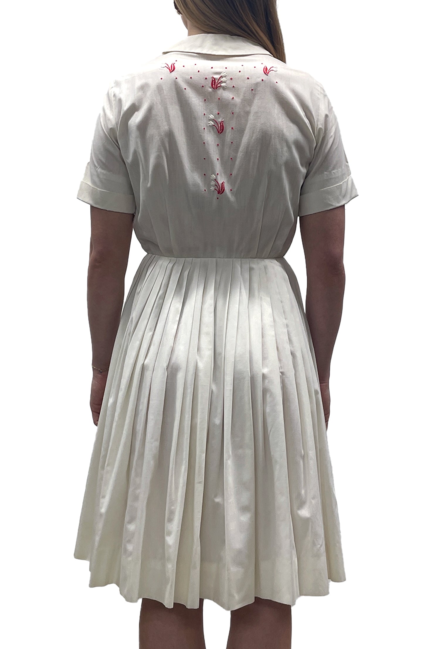 Anna Sui Vintage Peck + Peck Collared A-line Pleated Dress