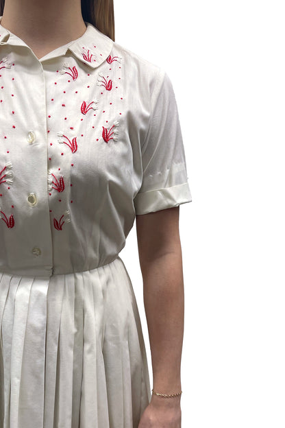 Anna Sui Vintage Peck + Peck Collared A-line Pleated Dress