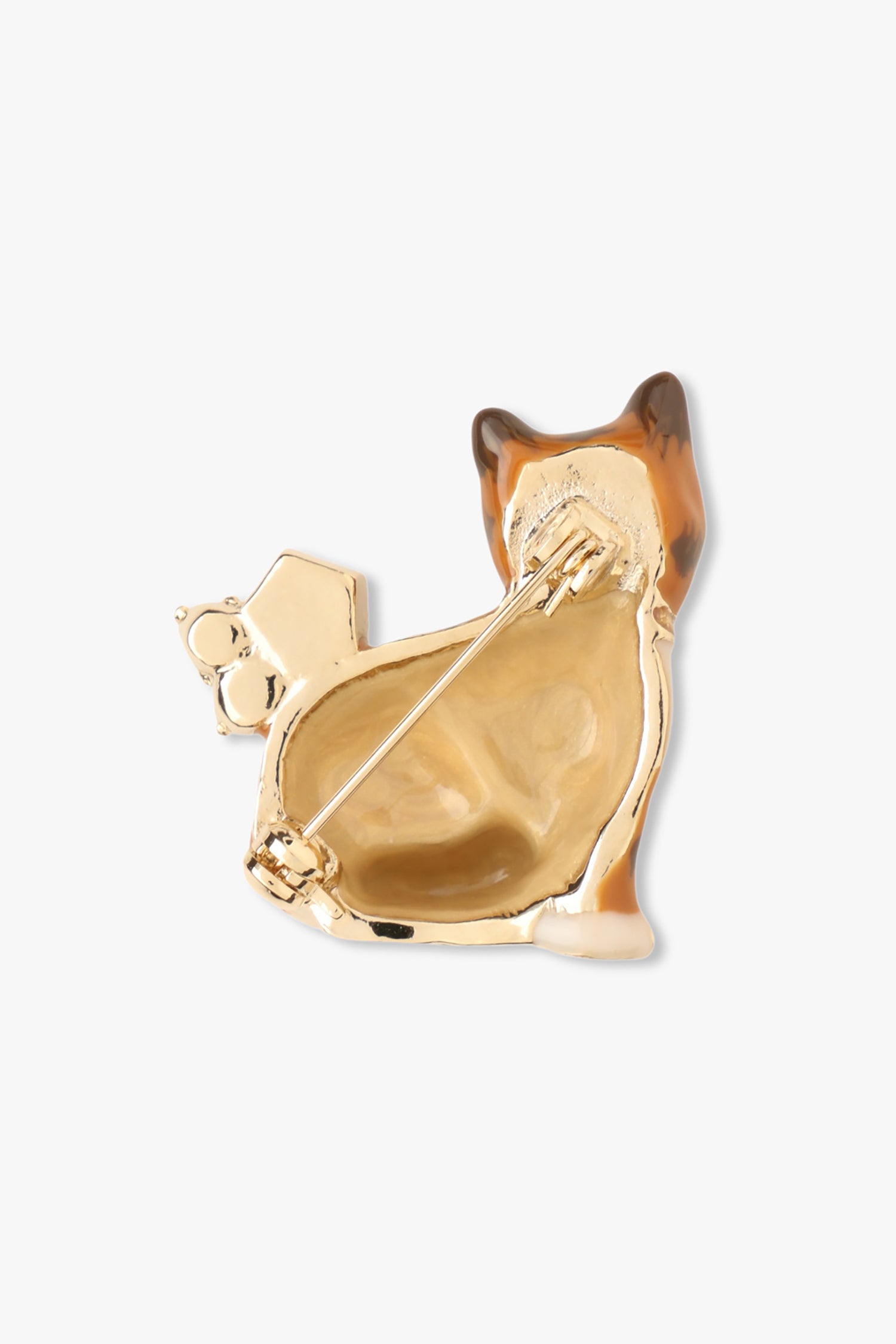 Anna Sui Striped Cat Brooch - Orange Multi