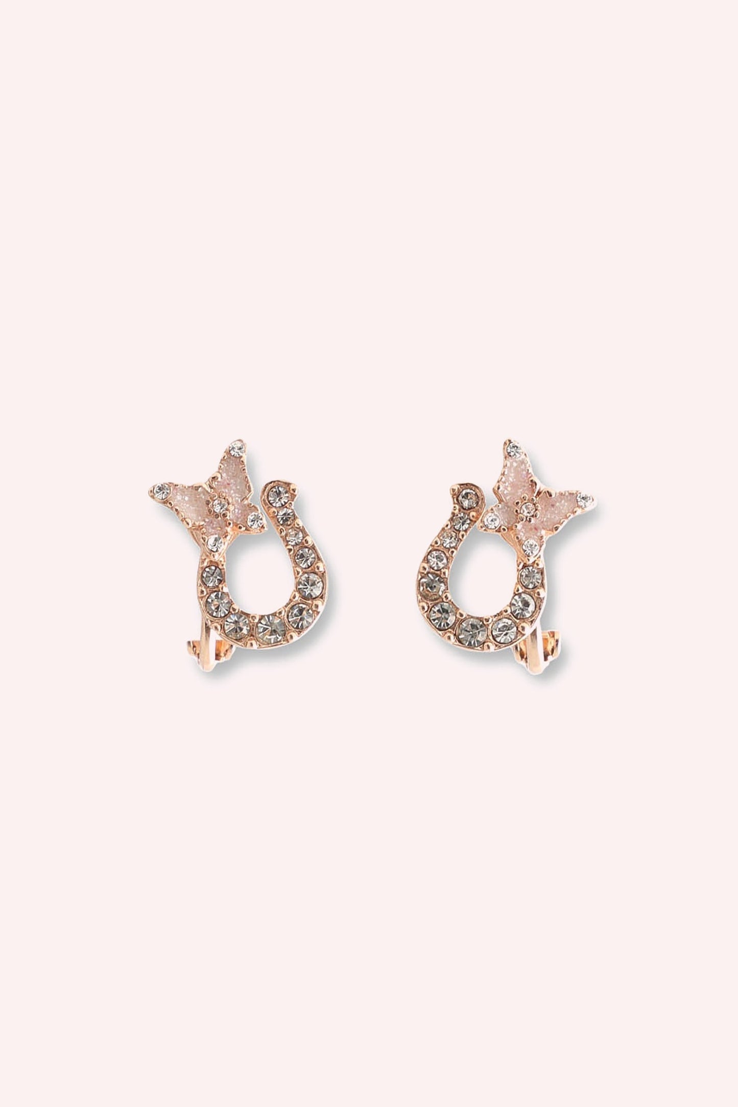 Anna Sui Lucky Horseshoe Stud Earrings - Rose Gold