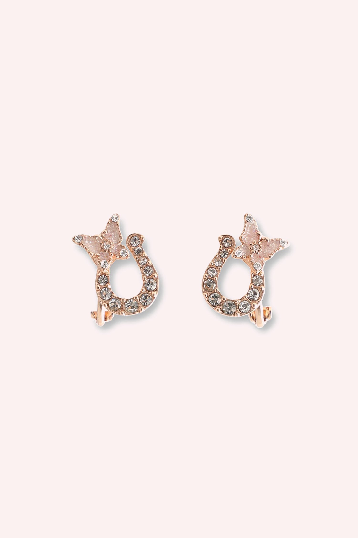 Anna Sui Lucky Horseshoe Stud Earrings - Rose Gold