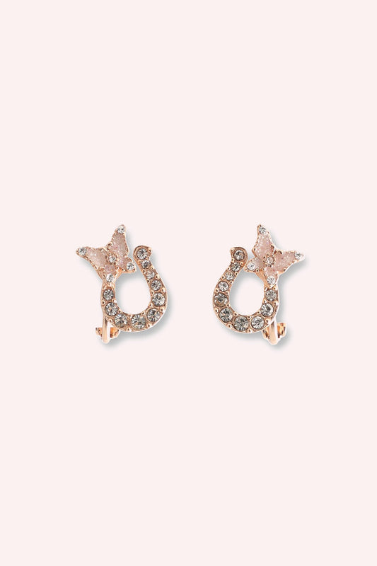 Anna Sui Lucky Horseshoe Stud Earrings - Rose Gold