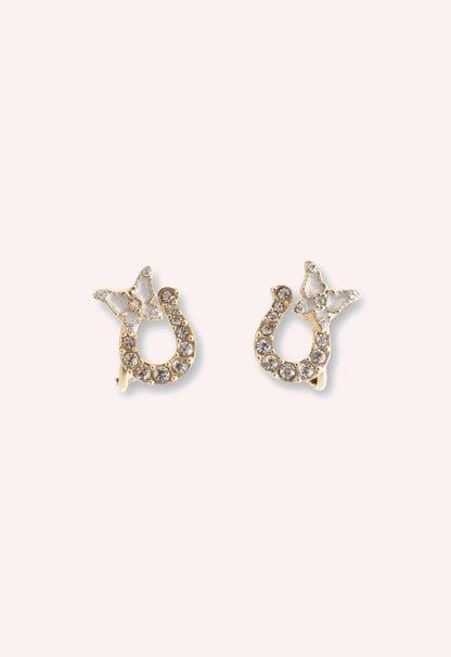 Anna Sui Lucky Horseshoe Stud Earrings - Gold