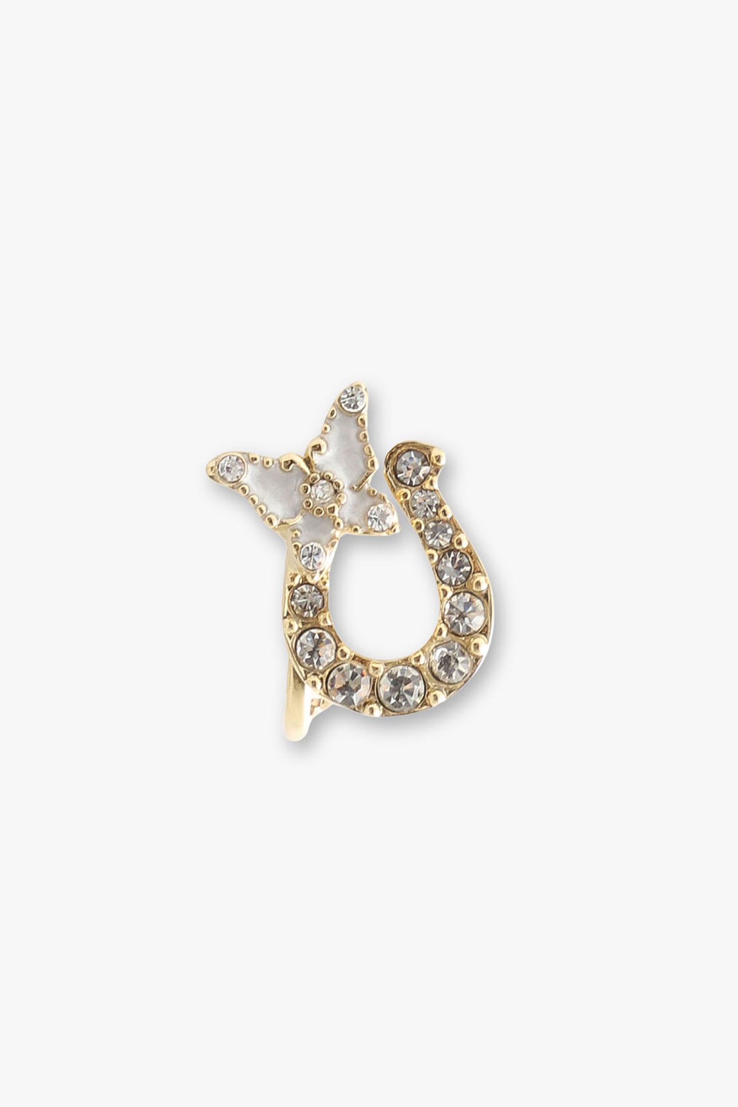 Anna Sui Lucky Horseshoe Stud Earrings - Gold