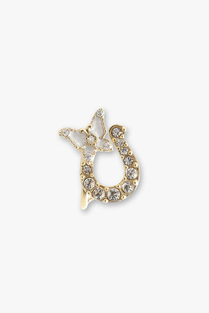 Anna Sui Lucky Horseshoe Stud Earrings - Gold